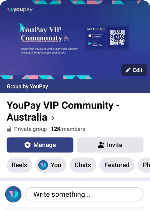 YouPay Facebook VIP group